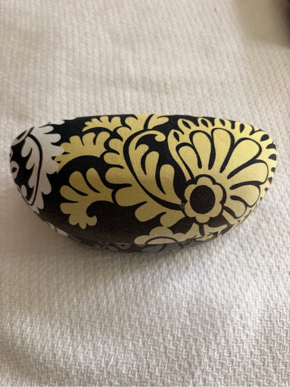Vera Bradley Yellow & Black Floral Pattern Eyeglass Case